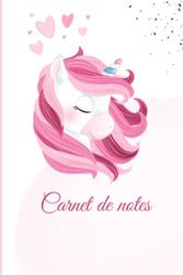 Carnet de notes- Licorne rose- Format 6*9 po - 15,24*22,86 cm: Carnet de notes mignon Licornes - Lignée - 110 pages