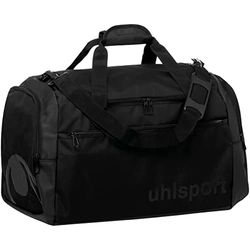 Uhlsport ESSENTIAL 50 liter sportväska resväska för kvinnor och män – med två sidofickor och främre fack – väska för sport, resor, fitness, gym, handboll, fotboll – svart
