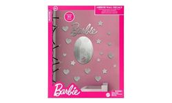 Barbie Officiell licensierad matta matta spegel väggdekaler, hjärta och stjärna sovrum dekor och present till flickor, barbiedockleksak och rumstillbehör | Paladone