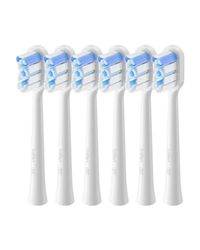 Laifen Cabezales de repuesto para cepillo de dientes para adultos, paquete de 6, compatibles con cepillo de dientes eléctrico Laifen Wave (Super Clean, blanco)
