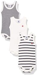 Petit Bateau Body sin mangas (Pack de 3) para Unisex bebé, Variante 1, 24 meses