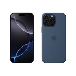 Apple iPhone 16 Pro Max (1 TB) - Zwart titanium + Siliconenhoesje met MagSafe - Denim