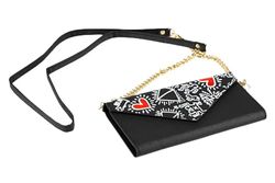 Celly x Keith Haring Borsa Porta Cellulare a Tracolla Donna, Custodia Universale con Sistema di Fissaggio Magnetico, Mini Borsello per Smartphone fino a 6.7'',Portafoglio Integrato,Similpelle Colorata