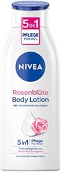 NIVEA Rosenblomma Body Lotion, lotion med rosenblomdoft, sensuell närande kroppskräm med 5-i-1 vårdformel och arganolja av naturligt ursprung