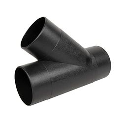 PowerTec 70106 70106V 4-Inch Y-Fitting Dust Collection Hose Connector-1 Pack, Black, 4 Inch