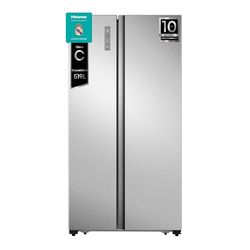 Hisense RS677N4ACC - Frigorífico Americano Dos Puertas, Eficiente Clase C, Capacidad 519 L, ALTO 178,6cm x ANCHO 91cm, Multi-Air Flow, Congelamiento Rápido, Cajón Frutas y Verduras, Color Inox