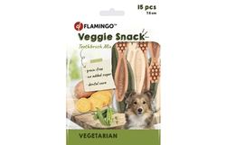 FLAMINGO Hondensnack Veggie Tandenborstel 7,5 cm 15 stuks 120 GR - 15 stuks x 7.5 cm