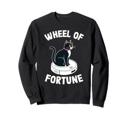 Wheel Of Fortune Cat On Robot Vacuum Cleaner Cat Sweatshirt