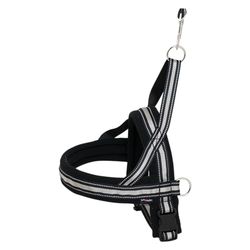 JACK AND VANILLA, Harnais Confortable et Sécurisé pour Chien, Ajustement Personnalisé, Bandes Réfléchissantes, Design Intuitif, Résistant aux Intempéries, 70cm Noir, Modèle Outdoor