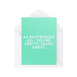Tongue in Peach Cartes d'anniversaire amusantes | As Boyfriends Go You're Pretty Damn Great | Banter Couples Wife Birthday Valentines Day Love | CBH1143