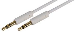 Pro Signal PSG3073-3M Slim 3.5mm Stereo Jack Plug to Plug Lead, 3m, White