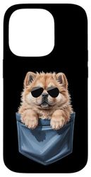 Cute Pocket Chow Chow Lover Dog Mom Case for iPhone 14 Pro