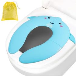 Reducteur Toilette Enfant Pliable, Siège de Toilette pour Enfants Portable, Léger, avec Coussin en Silicone Antidérapant, Réducteur de WC pour Voyage, Sortir