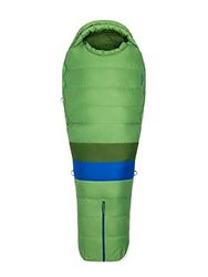 Marmot Palissade, mummieslaapzak voor volwassenen, eendendons met 650 vulkracht, zeer licht en warm, 183 cm, geschikt tot -21 °C, Forest Green/Foliage, 183 cm