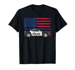 Supporto della bandiera americana della polizia della Maglietta
