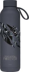QUOKKA SOLID X MARVEL | BOTELLA TÉRMICA DE ACERO INOXIDABLE DOBLE PARED CON COLGADOR | MARVEL BLACK PANTHER