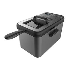 Cecotec Freidora de Aceite de 4,2 Litros Cleanfry Luxury 4000 Dark. 3270 W, Acero Inoxidable Tintado en Negro, 5 Programas Preestablecidos, Filtro OilCleaner