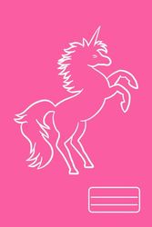 Cute unicorn. Pink composition notebook.: School notebook for kids. Squared paper notebook.