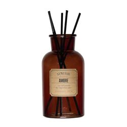 HOME DECO FACTORY, BO0157, Difusor de boticario 500 ml, diseño Elegante para un Ambiente Relajante, fácil de Usar, Ideal para aceites Esenciales e Incienso, marrón, ámbar