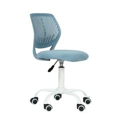 FurnitureR Morandi Curio Chaise de Bureau colorée - Design Moderne réglable - Siège d'ordinateur pivotant sans Bras - pour Chambre d'enfant, Bureau à Domicile - Bleu