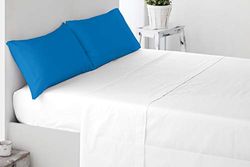 Miracle Home 9.00884E+12 Funda Almohada, Algodón 50% Poliéster, Azulón, Cama 135