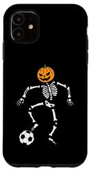 Pumpkin Skeleton Soccer Player Halloween Men Boys Soccer Case for iPhone 11