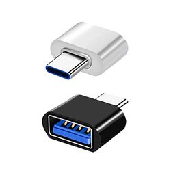 Magnet USB C naar USB 3.0 adapter, OTG-adapter USB-C naar USB-A compatibel met MacBook, smartphones USB C en Type-C randapparatuur (zwart en wit)