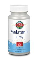 KAL Melatonin 1 Mg- 120 Comprimidos| Apto Para Veganos| Ayuda para dormir