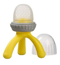 B.BOX – Sucette Grignoteuse Bébé à trépied - Tétine Découverte Nourriture pour bébé 4 mois+ en Silicone qualité Alimentaire Sécurisée pour fruits légumes en morceaux – Lemon Sherbet