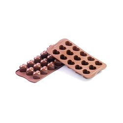 silikomart | SCG01 Stampo in Silicone per Cioccolatini MONAMOUR, Antiaderente, 15 Cioccolatini, Confezione da 1 Stampo per Dolci, Easy Choc 3D, 30 x 22 mm, h 25 mm, Made in Italy