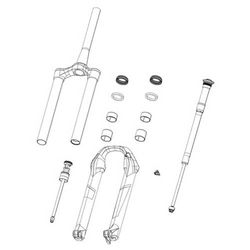 RockShox Stickerset 35 mm grijs, Pike/Lyrik/Yari/Domain/Revelation, 11.4318.003.513 reserveonderdelen, staande buizen