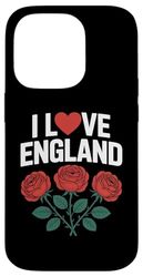 I Love England Roses Floral Heart Theme Case for iPhone 14 Pro