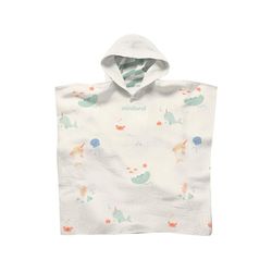 Miniland - Poncho Serviette à Capuche pour Bébé, Serviette de Bain en Mousseline, Douce, Légère et Respirante