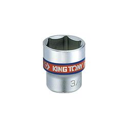 KING TONY 333519S Chrome Vanadium Legering Staal 3/8" Drive 6 Point Inch Standaard Socket, 32 mm lengte, 19/32" Mate, Pack van 10