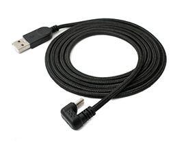 SYSTEM-S USB 3.1 kabel 1,5 m type C stekker tot 2.0 A stekker gevlochten 180 ° hoek zwart