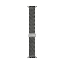 Fossil Cinturino da uomo in pelle o acciaio inossidabile, compatibile con Apple Watch da 42 mm/44 mm/45 mm/46 mm/49 mm, Acciaio fumé