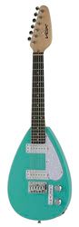 VOX - MK3 Mini Aqua Green, elektrische gitaar met gereduceerde ladder 476 mm, druppelvorm, corpus van terentang, handvat van esdoorn en toetsbord van paars, kleur aqua green