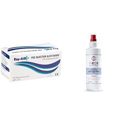 Ezy-Aid 100 Pre Injection Skin Cleansing wipes Swabs & Hospital Grade Sanitiser Spray . Made with 75% pharma grade alcohol. Kills 99.9% of viruses and bacteria, 250ml (Pack of 1)