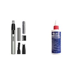 Wahl Micro Finisher Nose Hair Trimmer for Men and Women 3-in-1 Nose Trimmer and Ear and Eyebrow Trimmer & Clipper Oil, Blade Oil for Hair Clippers, Beard Trimmers and Shavers