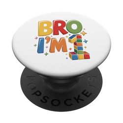 Birthday Boy Bro I'm 1 Year Old Building Blocks Ladrillo PopSockets PopGrip Adhesivo