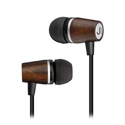 SBS Woody Ebony hoofdtelefoon met 3,5 mm jackstekker, geïntegreerde microfoon en antwoord-/oproep-knop