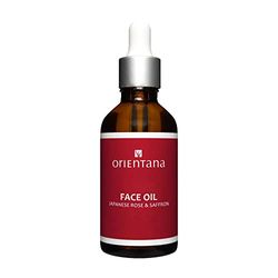 Orientana - Natural Face Oil Japanese Rose & Saffron | Vitamin A C & E | 100% Natural Vegan Anti Ageing Moisturiser | Hydrating Rejuvenating Brightening | Dry Mature & Acne Prone Skin - 50ml