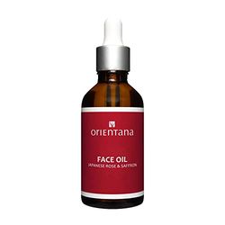 Orientana - Natural Face Oil Japanese Rose & Saffron | Vitamin A C & E | 100% Natural Vegan Anti Ageing Moisturiser | Hydrating Rejuvenating Brightening | Dry Mature & Acne Prone Skin - 50ml