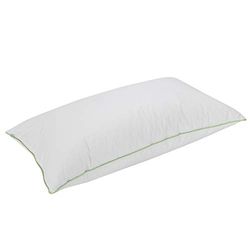 Pikolin Home Luxury Anti-Dust Mite Pillow, 70% Goose Down, 100% Egyptian Cotton, Vivo Green, 40 x 90 cm, White, 40 x 90 cm