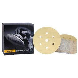 Mirka Gold Universal Sanding Paper Ø 150mm Grip 7-hole, grit P500, 100 pcs / For sanding plaster, filler, chipboard, wood, varnish