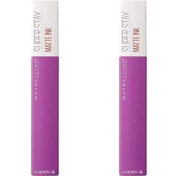 Maybelline New York, SuperStay Matte Ink, Pintalabios Mate de Larga Duración, Tono 35 - Creator, Morado Intenso (Paquete de 2)
