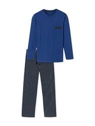 Schiesser Heren pyjama lange Nightwear Set pyjamaset, marineblauw, 62, navy