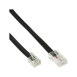 InLine 18863 Cabo telefónico 3 m preto - Cabo para telefones fixos (3 m, RJ45, RJ11, preto, macho / homem connector)