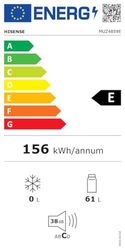 Hisense MUZ4859E - Congelador vertical, blanco, 61 l