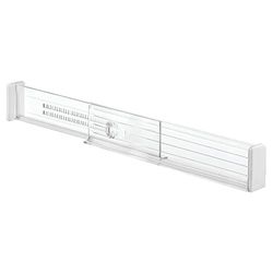 iDesign Linus Organisateur de Tiroir Réglable, Séparateur de Tiroir en Plastique pour La Cuisine, Lot de 2 Range-Couverts, Transparent